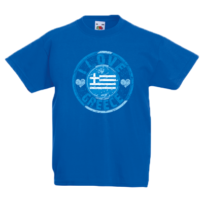 I Love Greece Flag Kids T-Shirt with print