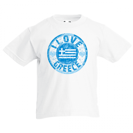 T-shirt με στάμπα I Love Greece Flag Kids-622