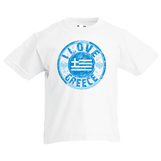 T-Shirt with print I Love Greece Flag Kids-622