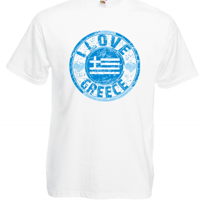 I Love Greece Flag T-Shirt with print