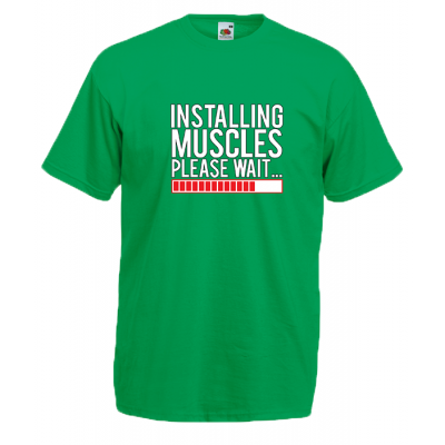 Installing Muscles T-Shirt with print