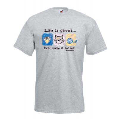 Life Is Great Cats T-Shirt with print