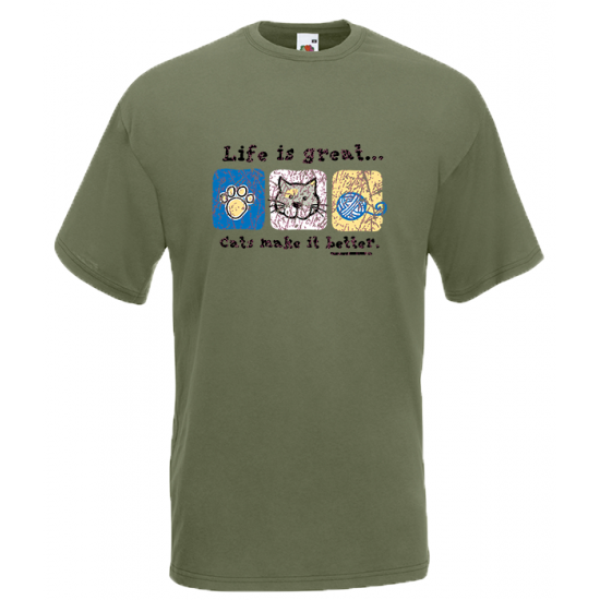 Life Is Great Cats T-Shirt with print