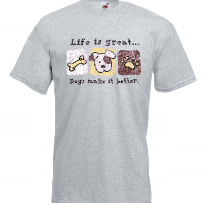 Life Is Great Dogs T-Shirt with print