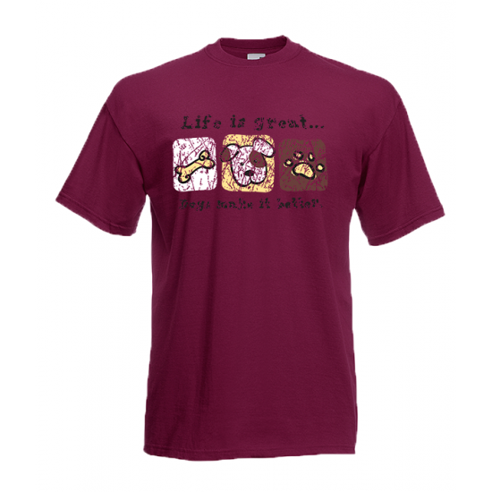 Life Is Great Dogs T-Shirt with print