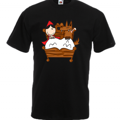 Little Red Riding Hood Bed T-Shirt with print