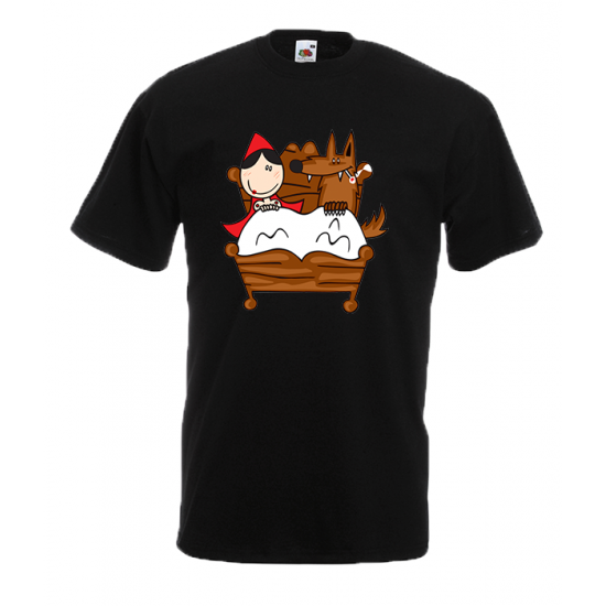 Little Red Riding Hood Bed T-Shirt with print