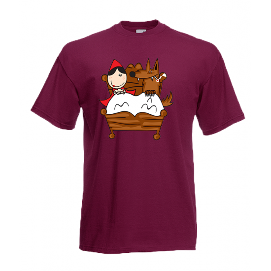Little Red Riding Hood Bed T-Shirt with print
