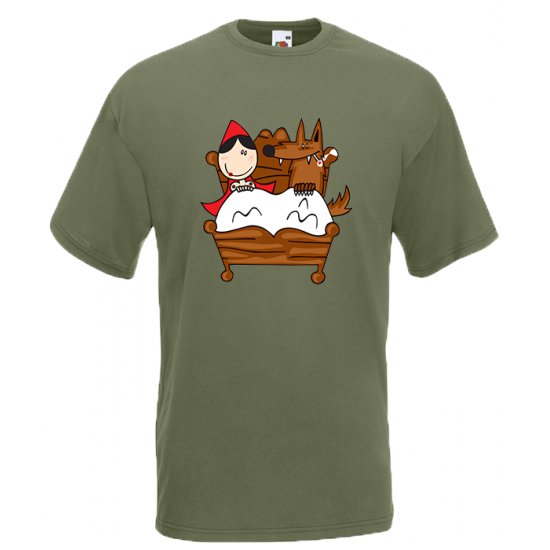 Little Red Riding Hood Bed T-Shirt with print