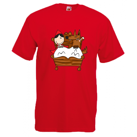 Little Red Riding Hood Bed T-Shirt with print