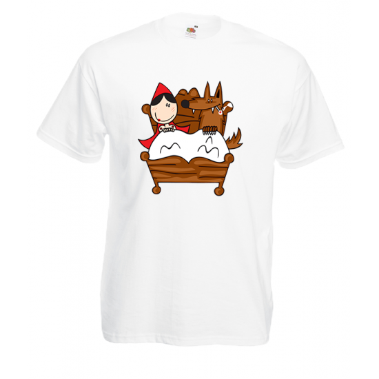 Little Red Riding Hood Bed T-Shirt with print