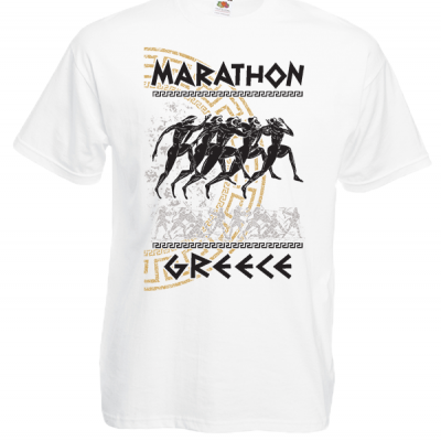 Marathon Greek Key T-Shirt με στάμπα