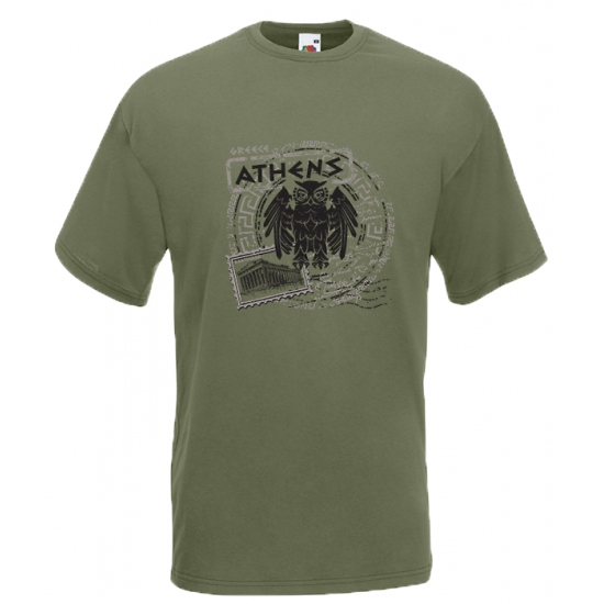 Owl Parthenon T-shirt με στάμπα 