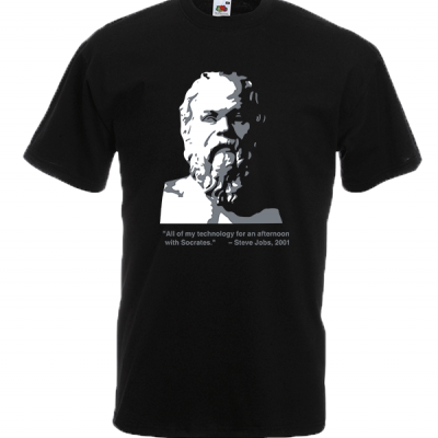 Plato vs Jobs T-Shirt with print