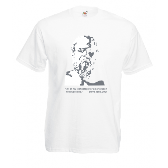 Plato vs Jobs T-Shirt with print