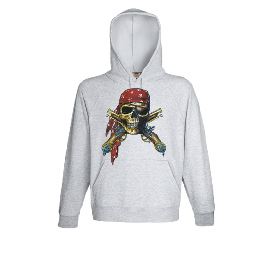 Φούτερ με στάμπα Skull And Pistols-A8943