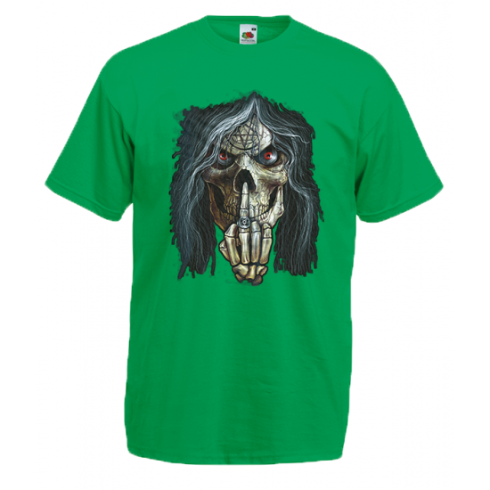 Skull Middle Finger T-Shirt with print