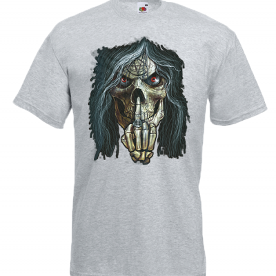 Skull Middle Finger T-Shirt with print