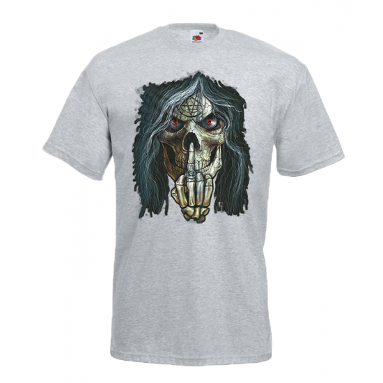 Skull Middle Finger T-Shirt with print