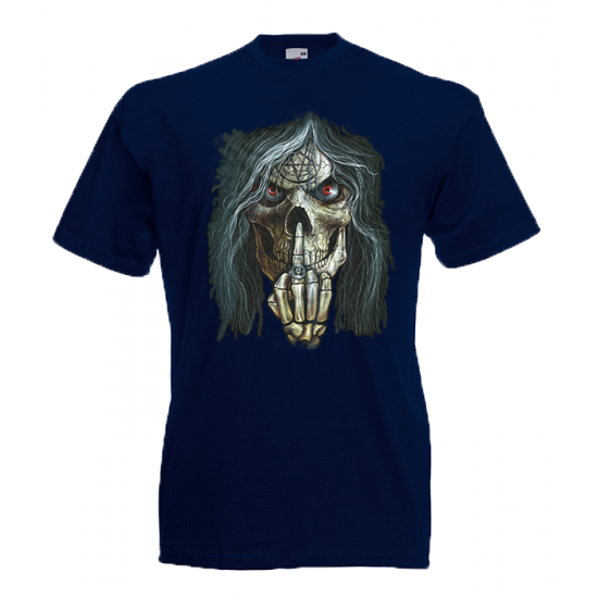 Skull Middle Finger T-Shirt with print