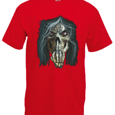 Skull Middle Finger T-Shirt with print