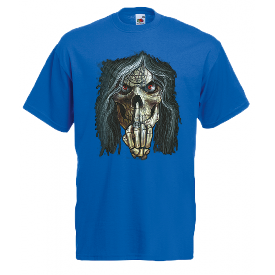 Skull Middle Finger T-Shirt with print