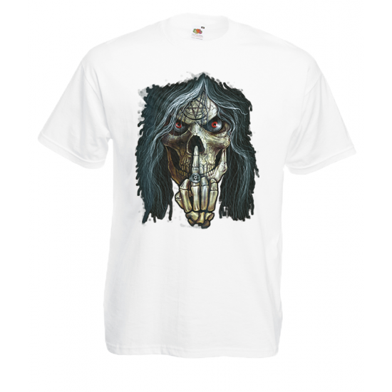 Skull Middle Finger T-Shirt with print