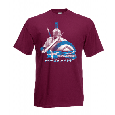 Sparta Warrior Greek Flag T-Shirt with print