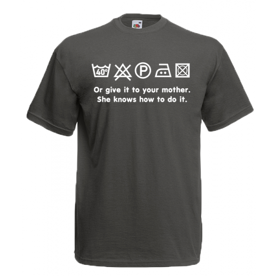 Washing Instructions T-Shirt with print