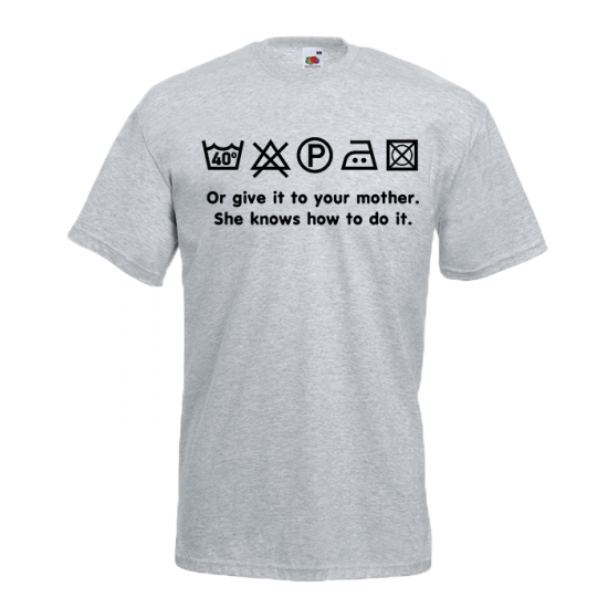Washing Instructions T-Shirt with print