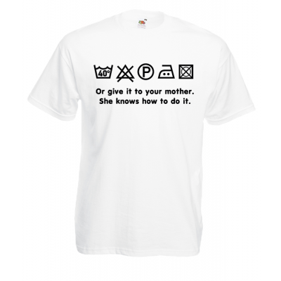 Washing Instructions T-Shirt with print