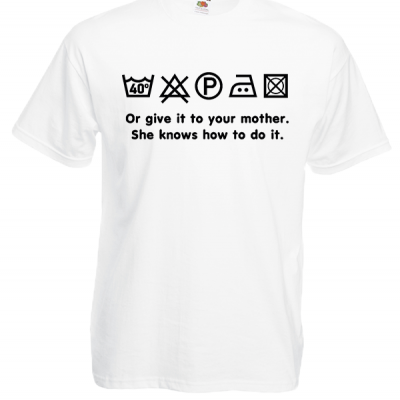 Washing Instructions T-Shirt with print