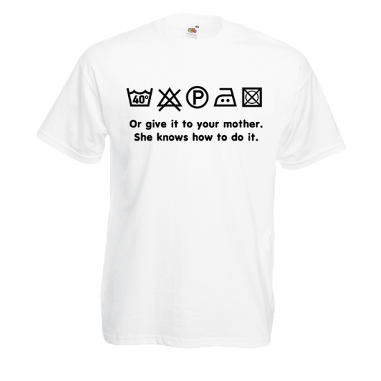 Washing Instructions T-Shirt with print